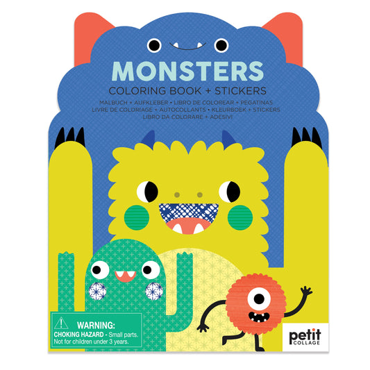 Monsters Coloring Book + Stickers