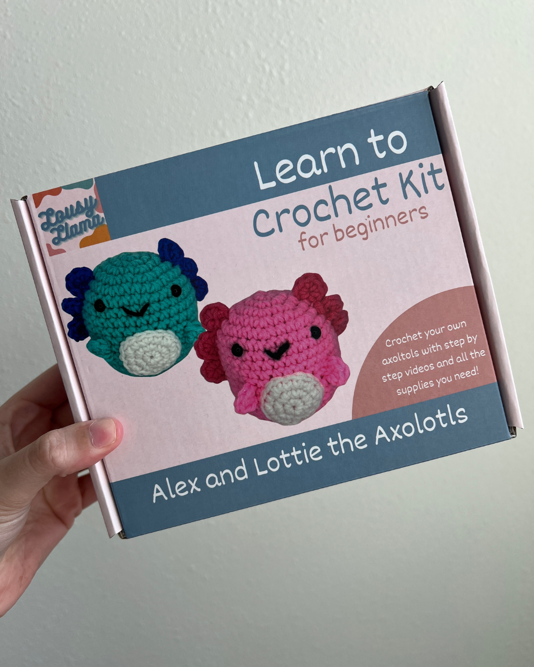 Learn to Crochet Beginner Axolotl Duo Crochet Kit