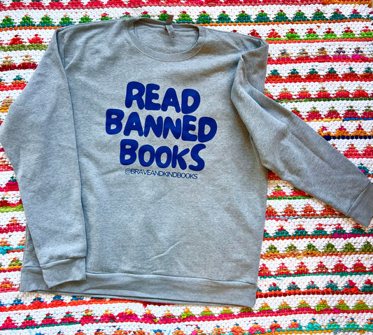 Read Banned Books Adult Sweatshirt - Light Gray