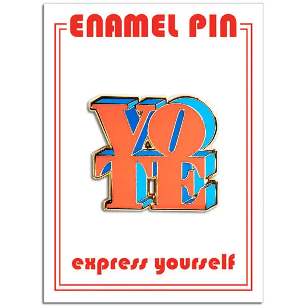 Vote Black and White Pin