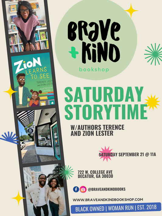 Saturday Storytime | Zion Learns to See w/ Terence and Zion Lester | Sept 21 @ 11am