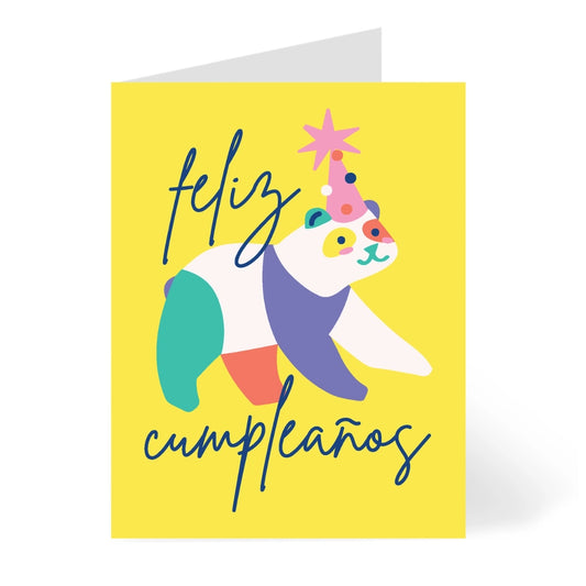 Animal Party Panda - Spanish Birthday Card | Children's | Kid