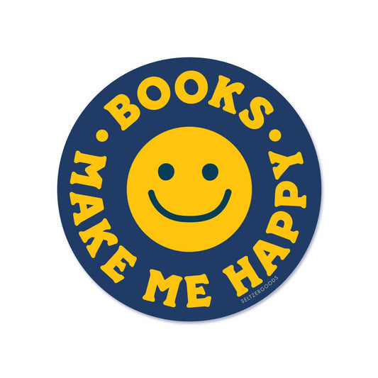 Books Make Me Happy Smiley Sticker