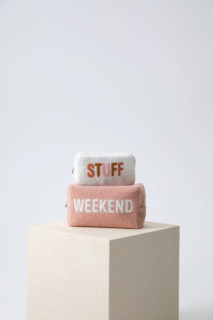 "WEEKEND" SHERPA ZIP POUCH