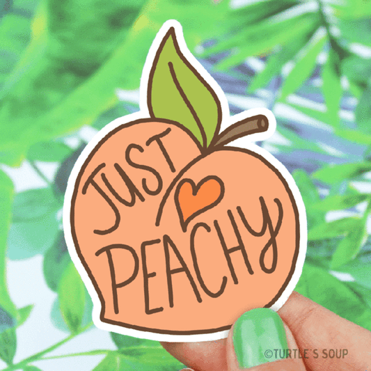 Just Peachy Fruit Vinyl Sticker