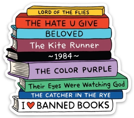I Heart Banned Books Die Cut Sticker | The Found
