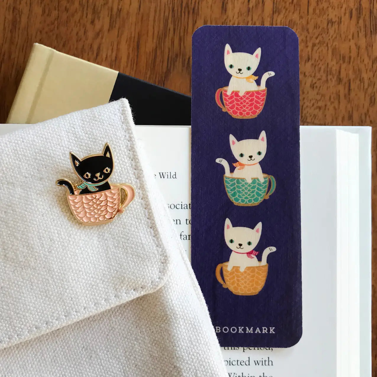 Frisky Fiction Gift Set - Bookmark & Enamel Pin | Night Owl Paper Goods